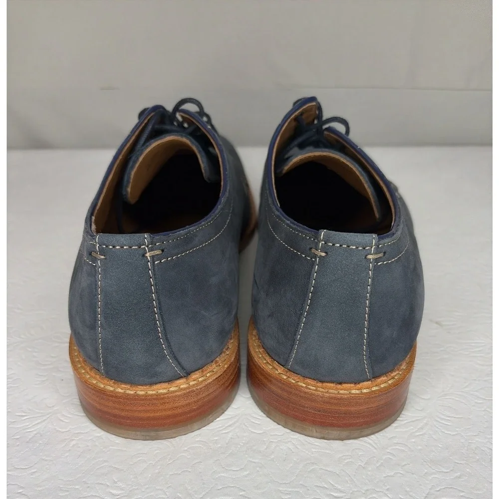 Johnston & Murphy Mens Blue  Italian‎ Suede Plain Toe Derby Shoes 10.5 M